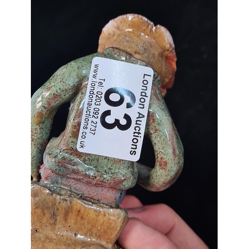 63 - Studio Pottery Figure of a Seated Man
