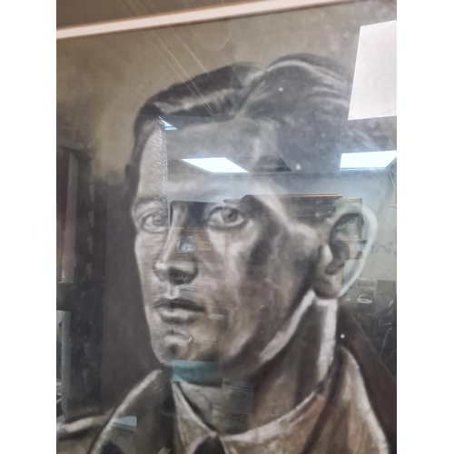 11 - Framed Signed Drawing of an RAF Bomb Aimer Dated 1945 (18.5