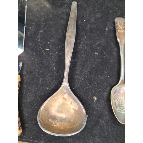 53 - Boxed Cheese Knife, German Silver Plate Ladle & New Jersey Commemorative Spoon (3)