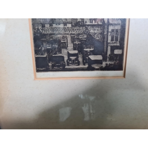 16 - Framed 1920s Etching of St Pauls Signed K Vernon (21