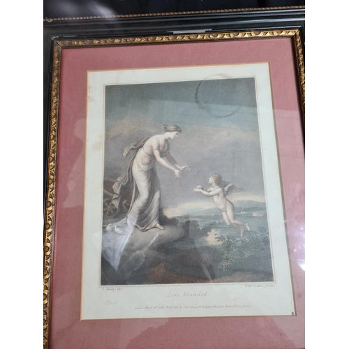 17 - After Samuel Shelley. A Pair of Etchings Love Wounded' and 'Love Healed 
engraved by Robert Cooper a... 