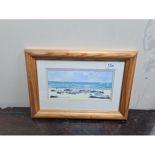 33a - Signed Beach Scene Watercolour 