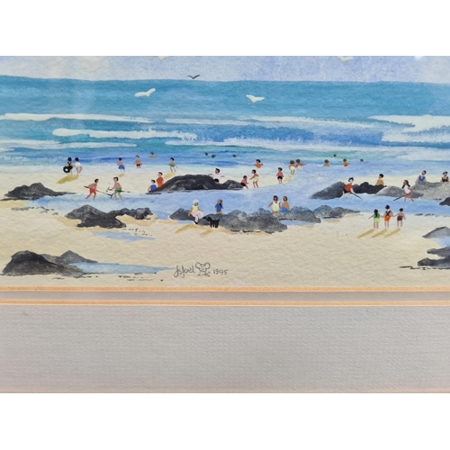 33a - Signed Beach Scene Watercolour 