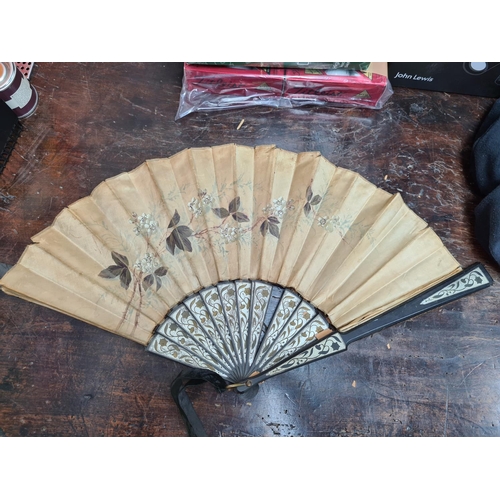 10b - 19th Century Hand Painted Silk Fan