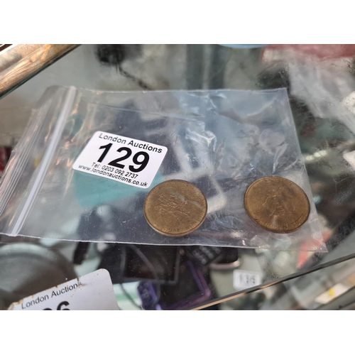 129 - 2 Old French Tokens