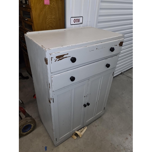 13 - Painted Oak Tallboy 85cm x 47cm x 122cm