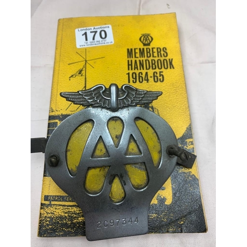 170 - Old AA Badges and a 1960s Members Book