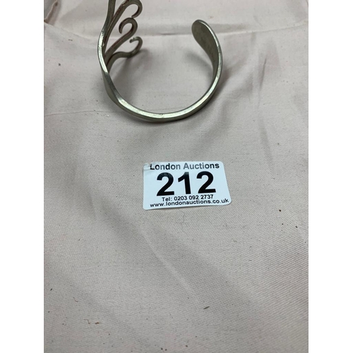 212 - Vintage Silver Plated Fork Fashioned into a Bangle