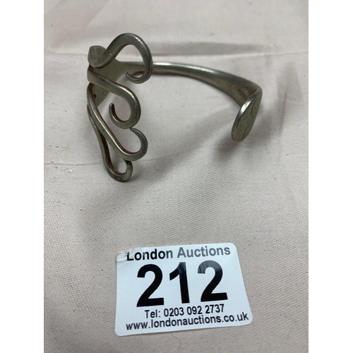 212 - Vintage Silver Plated Fork Fashioned into a Bangle