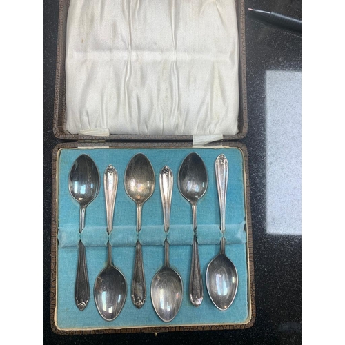 24 - Cased Set of 6 Silver Plated Teaspoons