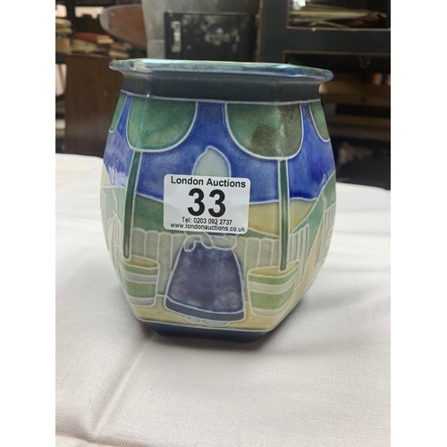 33 - Royal Doulton Lambeth Dutch Scene Hexagonal Jardinière by Leslie Harradine/Florrie Jones (6