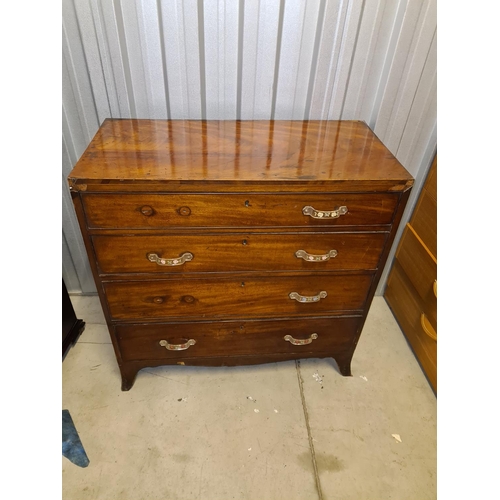 4 - Regency Mahogany 4 Drawer Chest (Handles Not Original) 90cm x 90cm x 45cm