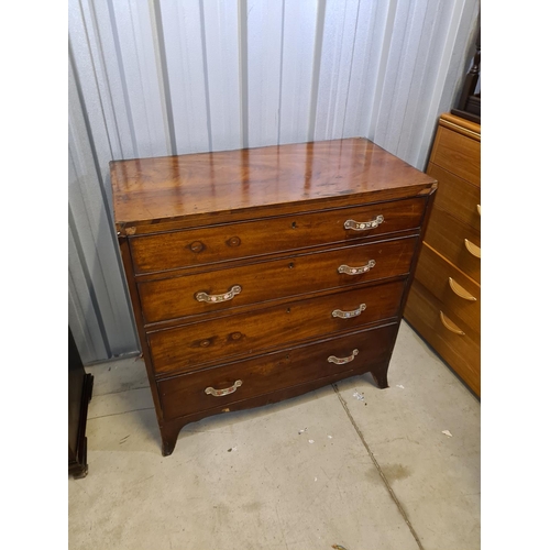 4 - Regency Mahogany 4 Drawer Chest (Handles Not Original) 90cm x 90cm x 45cm