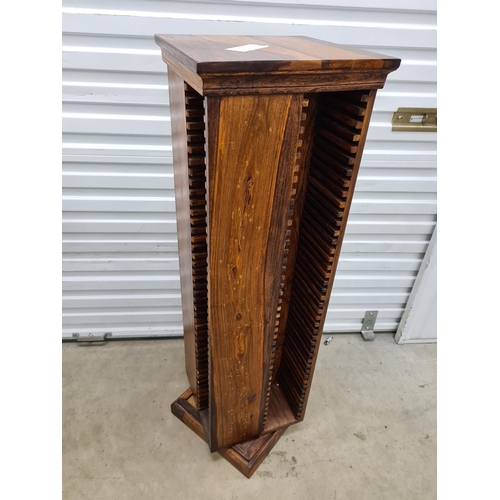 3d - Solid Mango Wood Revolving CD Rack 35cm x 35cm 112cm Tall