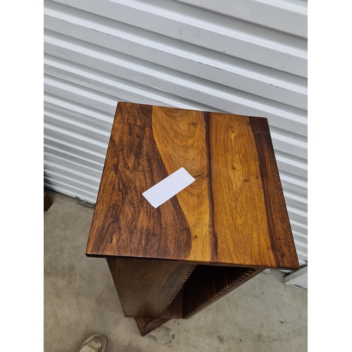 3d - Solid Mango Wood Revolving CD Rack 35cm x 35cm 112cm Tall