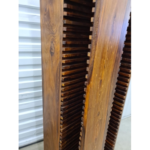 3d - Solid Mango Wood Revolving CD Rack 35cm x 35cm 112cm Tall