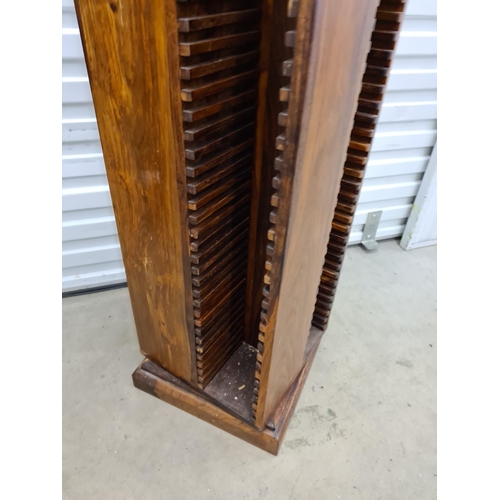 3d - Solid Mango Wood Revolving CD Rack 35cm x 35cm 112cm Tall