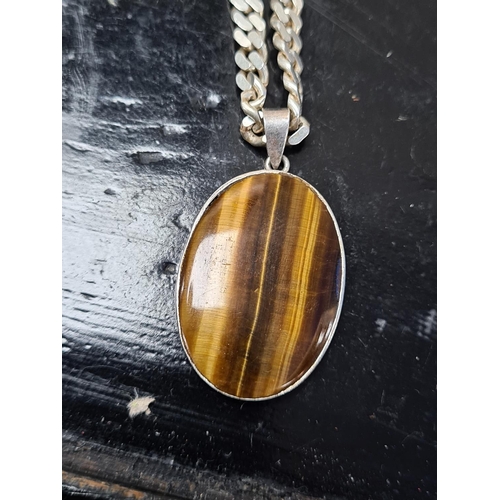 854 - Heavy Hallmarked Sterling Silver Chain and Pendant