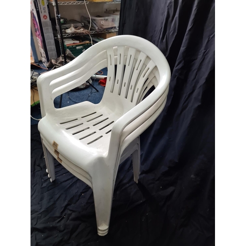 794 - 3 Plastic Garden Chairs
