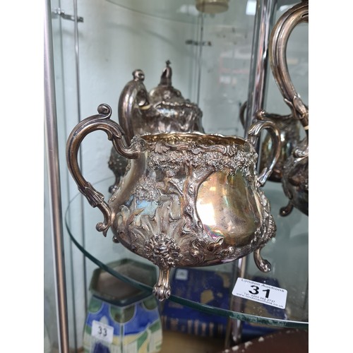 31 - Robert Hennell Victorian 4 Piece Hallmarked Silver Tea and Coffee Set Total weight 2864g