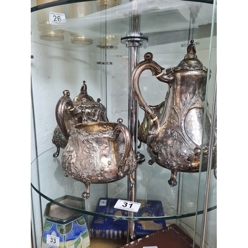 31 - Robert Hennell Victorian 4 Piece Hallmarked Silver Tea and Coffee Set Total weight 2864g