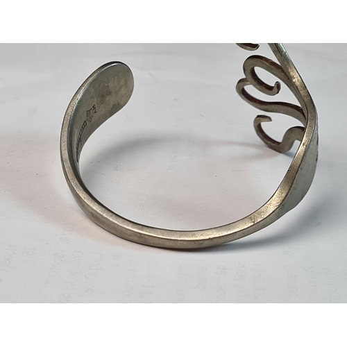 212 - Vintage Silver Plated Fork Fashioned into a Bangle