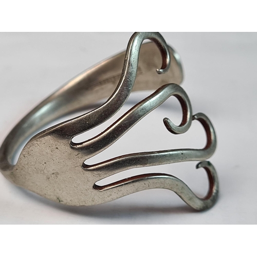 212 - Vintage Silver Plated Fork Fashioned into a Bangle