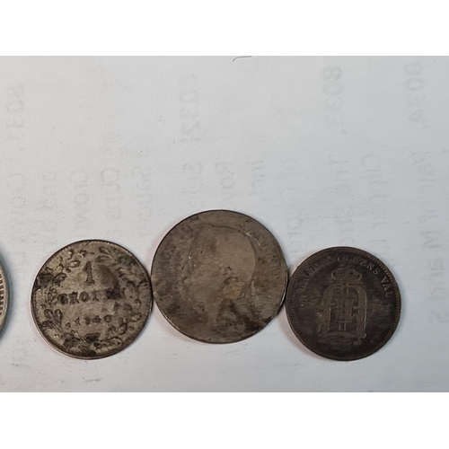 216 - Small Tin of 19th and early 20th Century Silver Coins