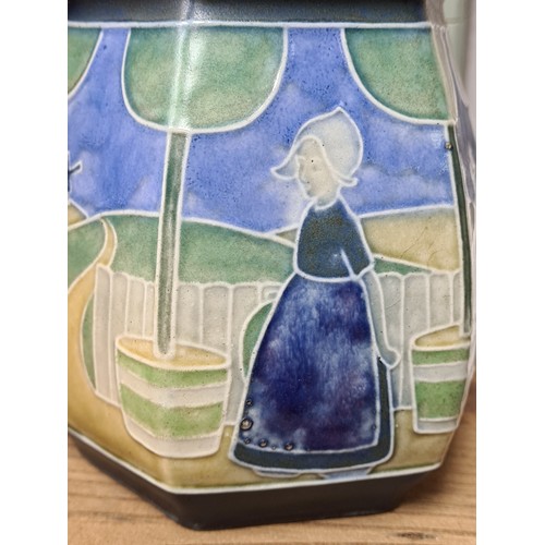 33 - Royal Doulton Lambeth Dutch Scene Hexagonal Jardinière by Leslie Harradine/Florrie Jones (6