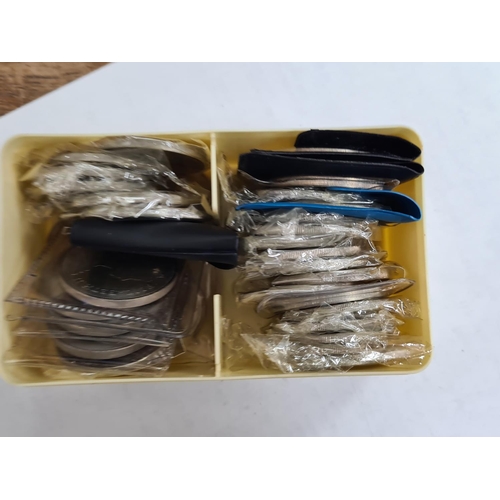 100 - Box Containing a Large Collection of Coins Including Crowns, £1 Coin, 25 pence Coins etc