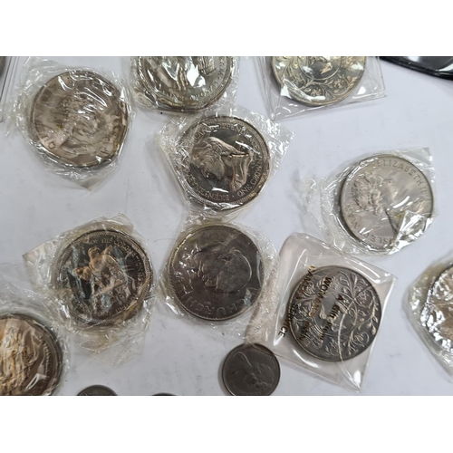 100 - Box Containing a Large Collection of Coins Including Crowns, £1 Coin, 25 pence Coins etc