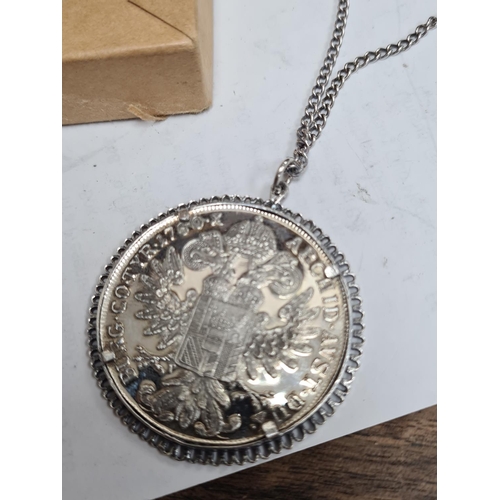 101 - Coin in a Mount on a Hallmarked Silver Chain