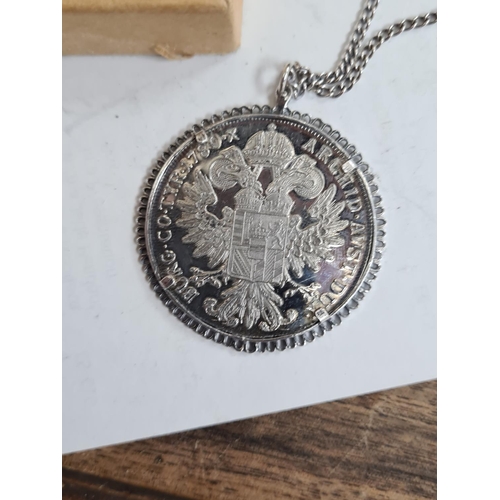 101 - Coin in a Mount on a Hallmarked Silver Chain