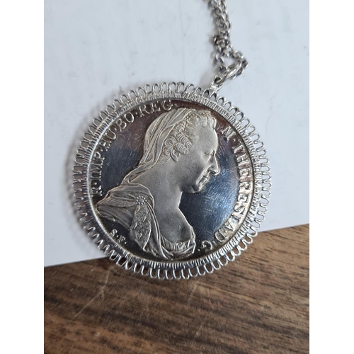 101 - Coin in a Mount on a Hallmarked Silver Chain