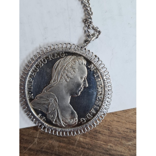 101 - Coin in a Mount on a Hallmarked Silver Chain