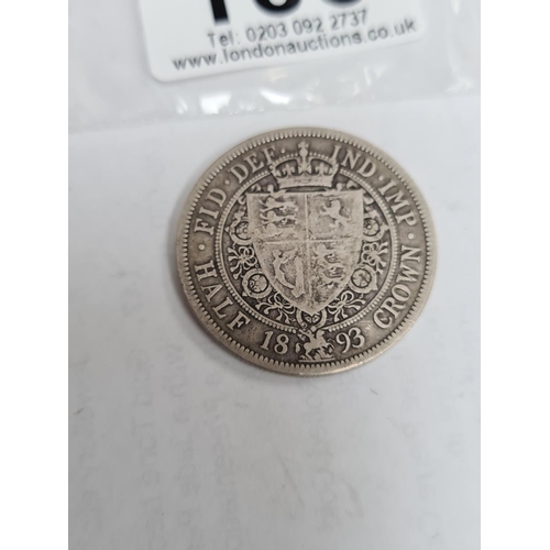 103 - 1893 Queen Victoria Half Crown Coin