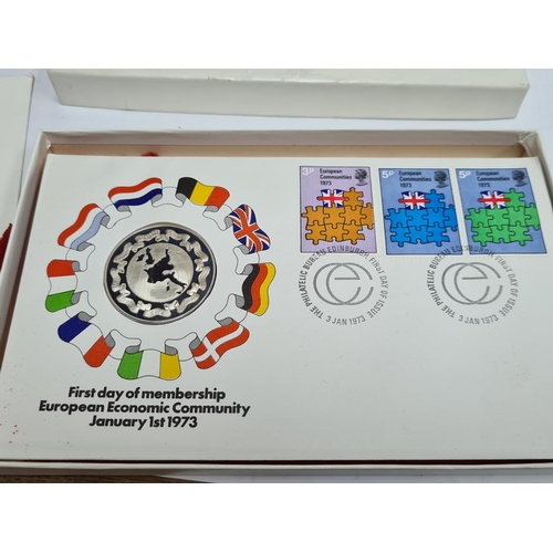 107 - 1973 Membership EEC European Community Silver Proof Medallic First Day Cover