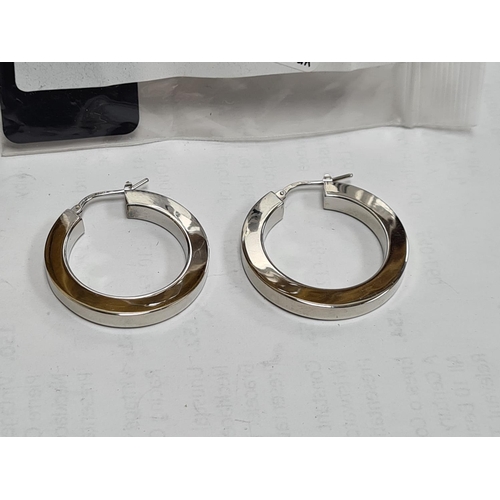 11 - Pair of New Sterling Silver Hoop Earrings