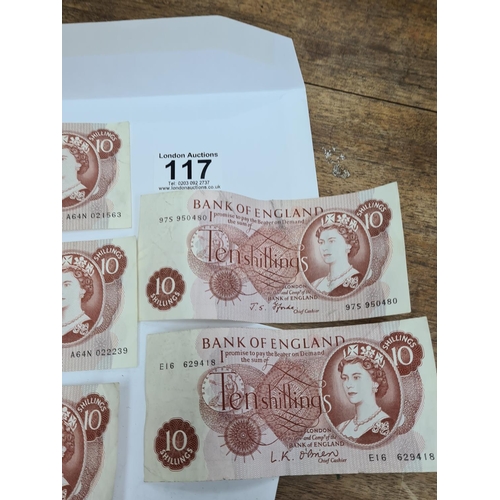 117 - 6 Old Ten Shilling Bank Notes