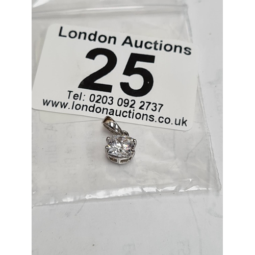 25 - Small Sterling Silver Cubic Zirconia Pendant