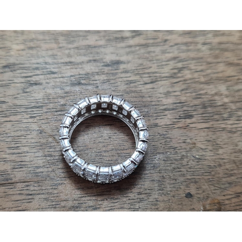 28 - Boxed Sterling Silver and Cubic Zirconia Ring Size N