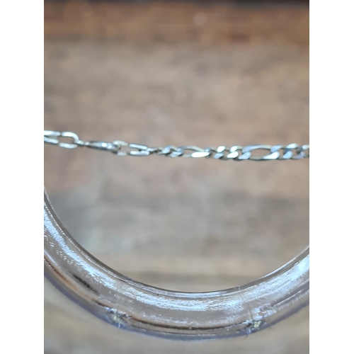 34 - Sterling Silver Figaro Chain