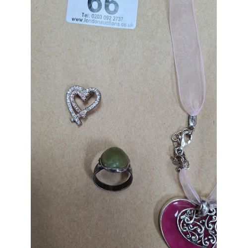 66 - Collection of Sterling Silver Jewellery to Include Necklaces, Bracelet, Pendant, Ring etc