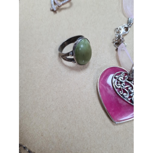 66 - Collection of Sterling Silver Jewellery to Include Necklaces, Bracelet, Pendant, Ring etc