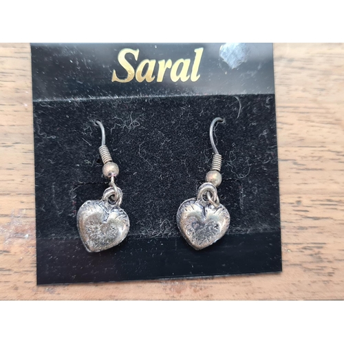 8 - Boxed Pair of Sterling Silver Love Heart Earrings