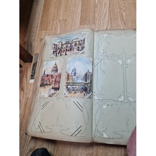 395 - Early 20th Century Postcard Album and Contents