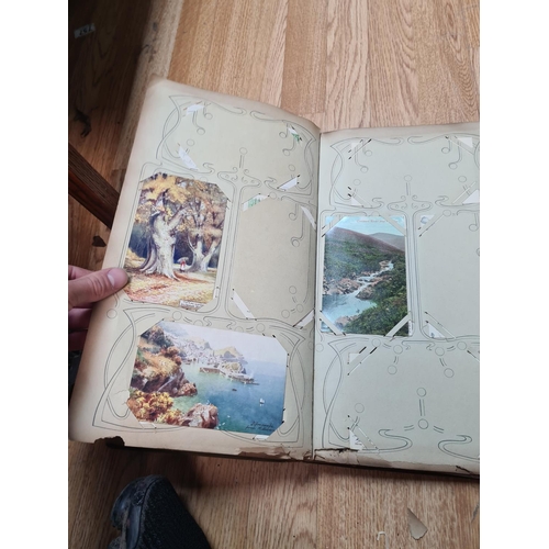 395 - Early 20th Century Postcard Album and Contents