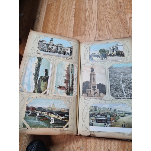 395 - Early 20th Century Postcard Album and Contents