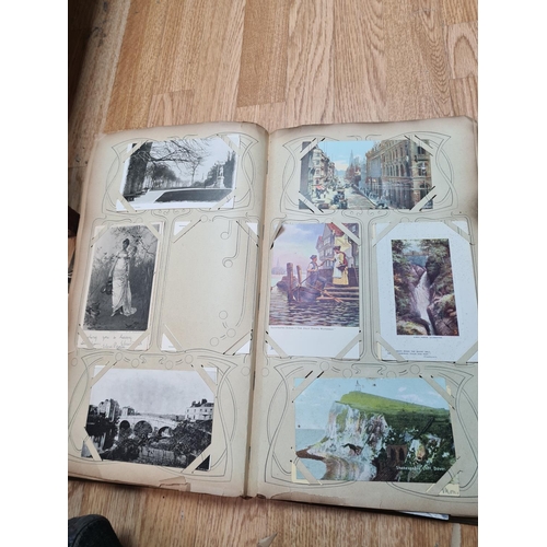 395 - Early 20th Century Postcard Album and Contents