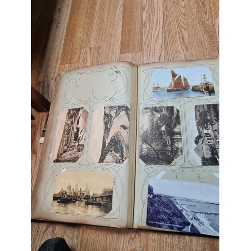 395 - Early 20th Century Postcard Album and Contents